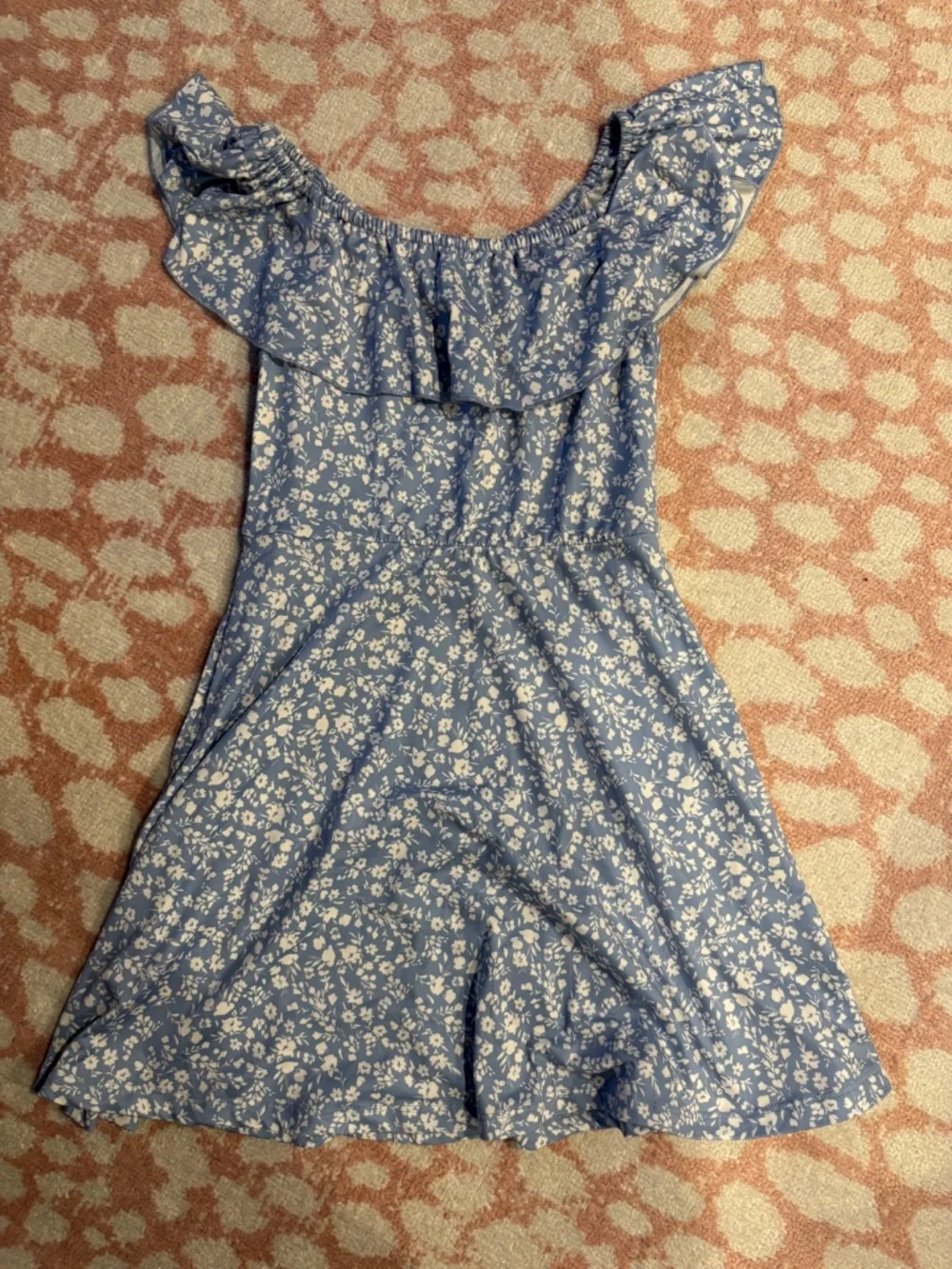 Light Blue Floral Dress - Off the Shoulder (Girls 8)